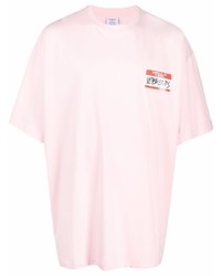 Vetements Name Tag Print Cotton T Shirt