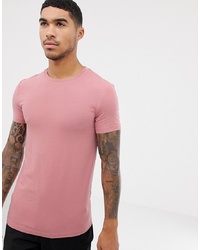 ASOS DESIGN Organic Muscle Fit T Shirt With Crew Neck In Pink