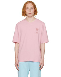 AMI Alexandre Mattiussi Pink Ami De Cur T Shirt