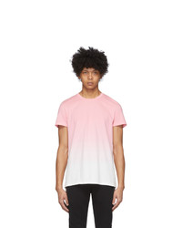 Balmain Pink And White Gradient T Shirt