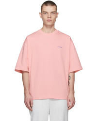 We11done Pink Crystal Logo T Shirt