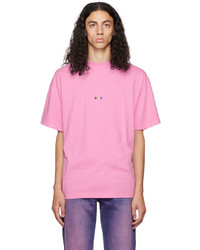 MSGM Pink Embroidered T Shirt