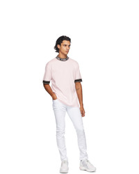 Fendi Pink Logo Collar T Shirt