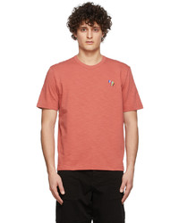 Ps By Paul Smith Pink Zebra Embroidery T Shirt