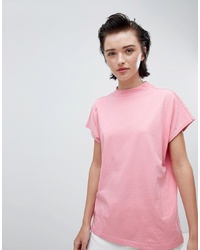 Weekday Prime T Shirt In Pink