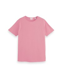 Scotch & Soda Raw Edge Organic Cotton T Shirt In Candy At Nordstrom