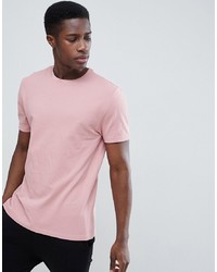 ASOS DESIGN Relaxed T Shirt In Pique In Pink