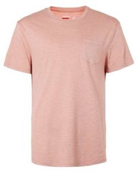 Topman Salmon Pink Marl Pocket Crew Neck T Shirt