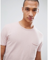 Tom Tailor T Shirt In Pink Cut Sew With Chest Pocket