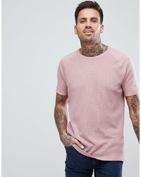 Bershka Textured Raglan T Shirt In Pink