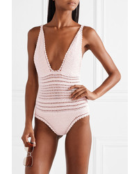 She Made Me Lalita Crocheted Cotton Swimsuit