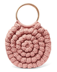 Pink Crochet Tote Bag