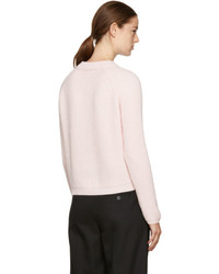 Carven Pink Cropped Wool Sweater