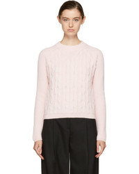 Carven Pink Cropped Wool Sweater