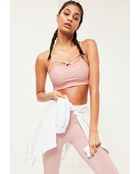 Missguided Active Pink Strappy Bra Top