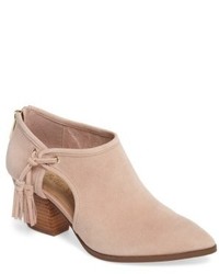 Pink Cutout Ankle Boots