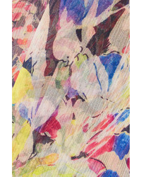 Jason Wu Cutout Floral Print Silk Georgette Top Pink