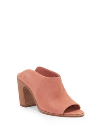 Pink Cutout Leather Mules