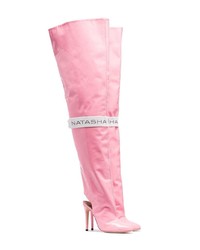 Natasha Zinko Pink 110 Thigh High Patent Leather Boots