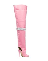 Natasha Zinko Pink 110 Thigh High Patent Leather Boots