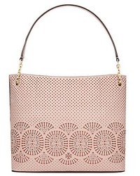 Pink Cutout Leather Tote Bag