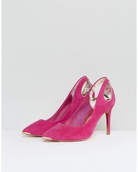 Ted Baker Jesamin Pink Suede Bow Cutout Pumps