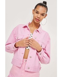 Topshop Bubblegum Pink Boxy Denim Jacket