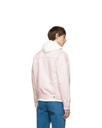 DOUBLE RAINBOUU Pink Denim Oversized Double Jacket
