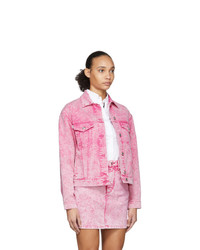 MSGM Pink Washed Denim Jacket