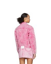 MSGM Pink Washed Denim Jacket
