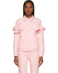J Brand X Simone Rocha Pink Oversized Ruffled Denim Jacket