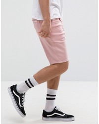 Asos Denim Shorts In Slim Light Pink
