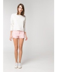 Mango Outlet Pink Denim Shorts