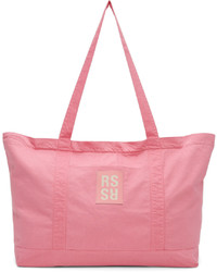 Raf Simons Pink Oversized Denim Tote Bag