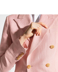 Bally Double Breasted Blazer Dusty Pink Silk Blend Blazer