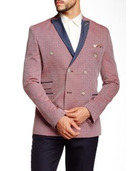 Ron Tomson Contrast Lapel Double Breasted Blazer