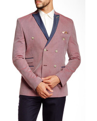 Ron Tomson Contrast Lapel Double Breasted Blazer