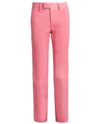 Gucci High Rise Straight Leg Leather Trousers