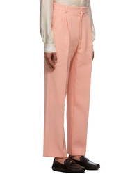 Casablanca Pink Merino Wool Pleated Trousers