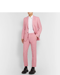 Alexander McQueen Pink Slim Fit Wool And Mohair Blend Suit Trousers
