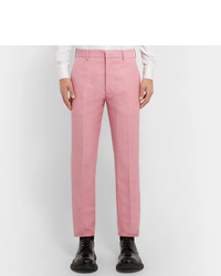 Alexander McQueen Pink Slim Fit Wool And Mohair Blend Suit Trousers