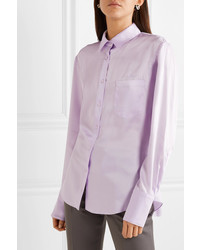 Commission Banker Embroidered Satin Twill Shirt