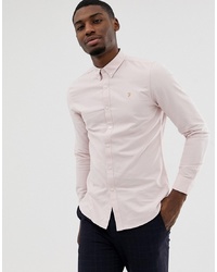 Farah Brewer Slim Fit Oxford Shirt In Pink