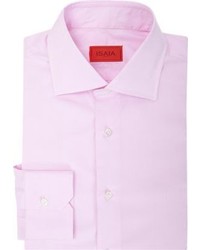 Isaia Solid Dress Shirt Pink