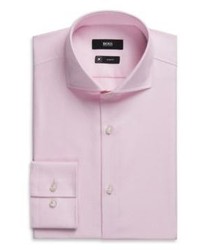 Hugo Boss Jason Slim Fit Fresh Active Spread Collar Textured Cotton Dress Shirt