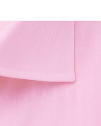 Canali Light Pink Slim Fit Cotton Poplin Shirt