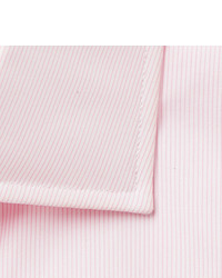 Turnbull & Asser Light Pink Slim Fit Cutaway Collar Striped Cotton Poplin Shirt