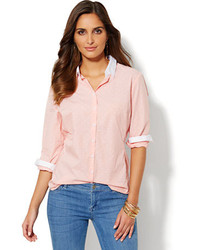 New York & Co. Madison Shirt Clip Dot Pinstripe