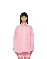 Balenciaga Pink Denim Logo Back Shirt