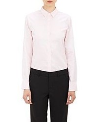 Barneys New York Polished Twill Fitted Shirt Light Pink Pink